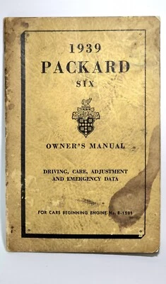 Packard Six Owners 1938 manual cuidado y operación mantenimiento original  Foto 1 de 2
