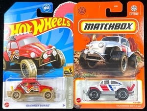 2023 Hot Wheels Treasure Hunt Baja Bug, Matchbox VW 4x4 Volkswagen Beetle Lot 2 - Picture 1 of 10