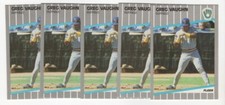 5 count lot 1989 Fleer Update Greg Vaughn XRC Rookie Cards #u-41 Brewers RC
