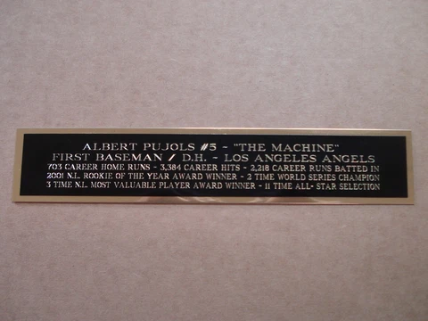 Albert Pujols Los Angeles Angels Nameplate For A Baseball Bat Case 1.25" X 6" Cover