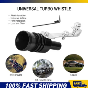 Black Car Turbo Sound Muffler Exhaust Pipe Oversized Roar Maker Loud Whistle XL - Picture 1 of 20