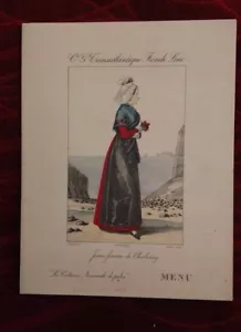 Menú Vintage Cruise Line CGT French Line MS LAFAYETTE 1936 cena Cherburgo - Imagen 1 de 2