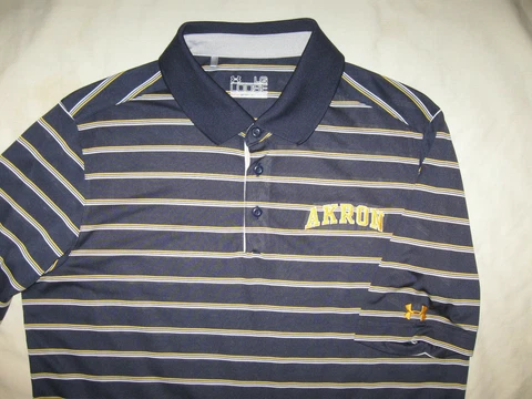 Akron Zips Under Armour Polo Shirt Men's Large AKR Ohio NCAA UA Casual Golf Cover