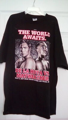Floyd Mayweather vs Oscar De La Hoya 2007 Men's Size 2XL Black T Shirt - Image 1 of 3