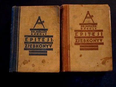 1935 ( BUDAPEST ) BUILDING POCKET BOOK / EPITESI ZSEBKONYV / 2 VOLUMES - Image 1 of 4