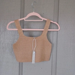 Everlane Women The Cozy Stretch Tank Size S Preppy In Caramel Wool Blend Crop - Picture 1 of 8