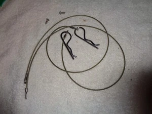 NOS Mopar 1971-72 B-Body 26" Hood Pin Cables and Clips - Picture 1 of 1