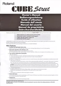 ROLAND CUBE STREET OWNER'S MANUAL, Very Good Condition, FREE POSTAGE - Picture 1 of 3