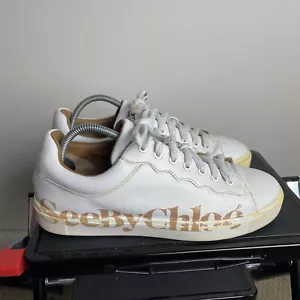 See By Chloe Essie Sneakers Size 38 White Low Top Leather Shoes - Bild 1 von 20