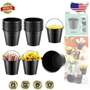 Elegant 24-Piece Mini Metal Buckets - Ideal for Parties & DIY Projects - Picture 1 of 8
