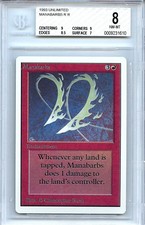 MTG Unlimited Manabarbs Magic the Gathering WOTC BGS 8.0 (8) NM-MT PL card 1173