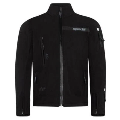 SPADA COMMUTE CE BLACK SOFT SHELL WATERPROOF MOTORCYCLE MOTORBIKE JACKET - Image 1 of 4