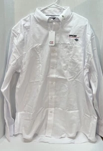 Cutter & Buck Mens Easy Care White XL Button Down Dress Shirt Dana Spicer Parts - Picture 1 of 12
