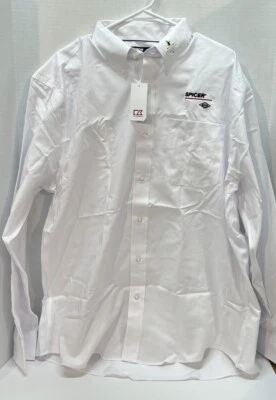 Cutter & Buck Mens Easy Care White XL Button Down Dress Shirt Dana Spicer Parts - Image 1 of 4