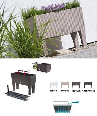 Flower Pot Trough 80cm Planter Rattan Effect +Self Watering insert Modern - Image 1 of 4