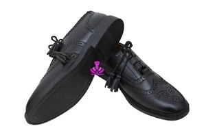 Zapatos Ghillie Brogues para Hombre Escocés Kilt Zapato Cuero Negro Talla 6-14 - Imagen 1 de 12