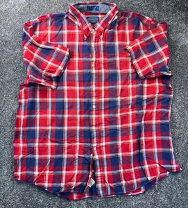 Pendleton Mens Seaside Short Sleeve Button-Up Plaid Shirt XXL 100% Cotton Red & - Picture 1 of 9