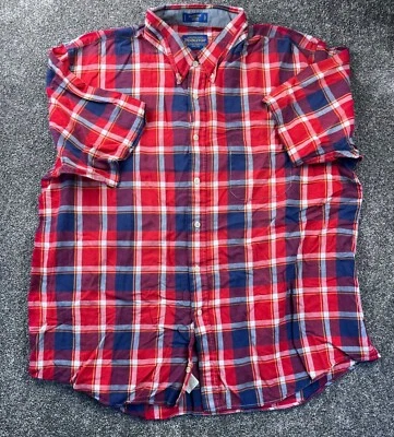 Pendleton Mens Seaside Short Sleeve Button-Up Plaid Shirt XXL 100% Cotton Red & - Image 1 of 4