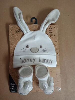Honey Bunny Easter Baby Hat And Socks Size 0-6M - Image 1 of 4