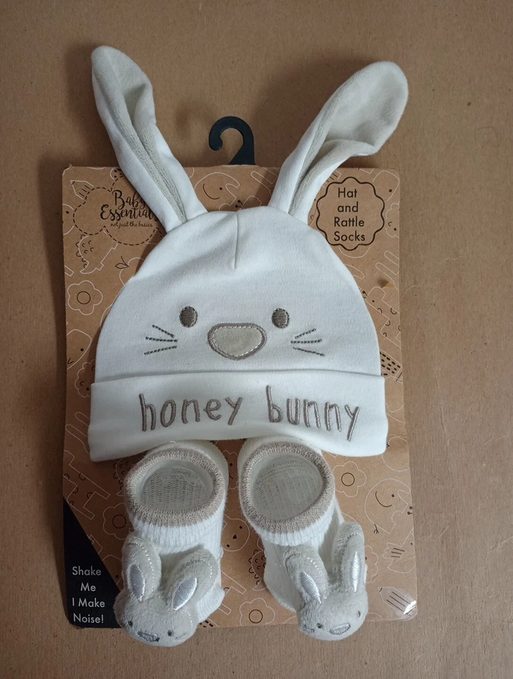 Sombrero y calcetines bebé Pascua Honey Bunny talla 0-6M Foto 1 de 4