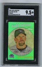 2008 Topps Heritage Chrome Black Refractor Todd Helton C65 3/59 SGC 9.5 MT+