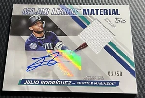 Maglia Auto 2024 Julio Rodriguez Mariners 2/50 Topps Major League Materiale #JR - Foto 1 di 3