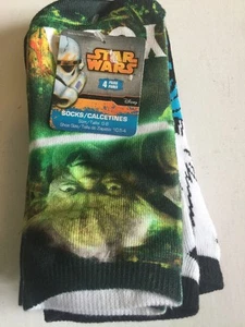 Star Wars Kids Sock 4-pair Size 6-8 - Picture 1 of 5
