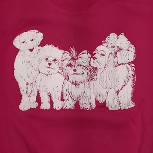 Jerzees doppelseitig Hund Welpen Sweatshirt Magenta Größe XL Vintage 1990er Jahre süß - Bild 1 von 10