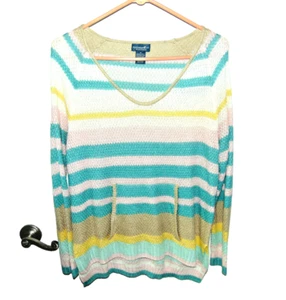 Women's Multicolor Lightweight Stripe Sweater Size Medium - Picture 1 of 4
