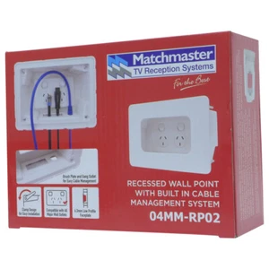 Matchmaster Recessed Wall Point with Cable Management System White | 04MM-RP02 - Picture 1 of 4