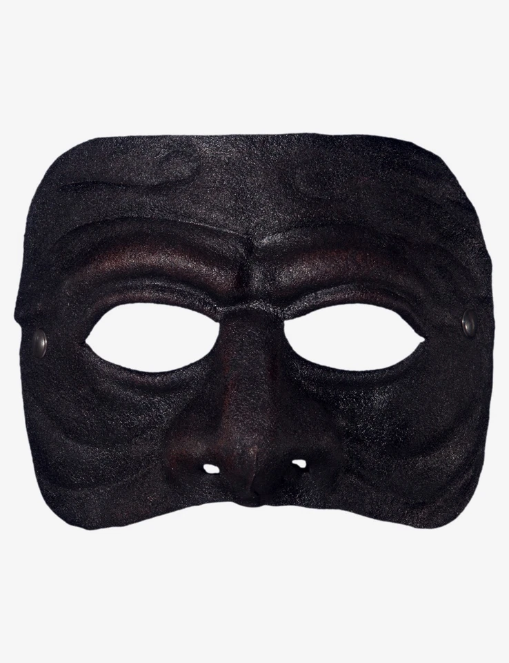 Máscara Veneciana Hombre Cuero Negro Columbine Hecha en Venecia, Italia! Foto 1 de 1