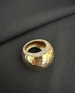 Hammered CZ Textured Dome Ring Size 7 - Picture 1 of 5