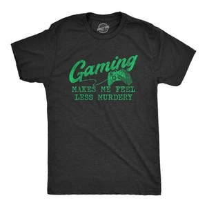 Camiseta para Hombres Gaming Makes Me Feel Less Murdery Divertida Sarcástica Videojuego Camiseta - Imagen 1 de 7