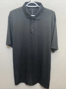 NUOVO Kenneth Cole Golf Polo Shirt Nero Grigio Righe Uomo XL Manica Corta Nuovo con etichette $69 - Foto 1 di 11