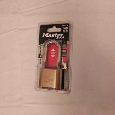 Master Lock 175DLH Brass Resettable Combo Long Shackle Padlock 2-1/4 - Image 1 of 2