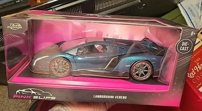 Jada литой 1:24 розовый скольжения Lamborghini Veneno металлический синий новый/запечатанный  - Изображение 1 из 4
