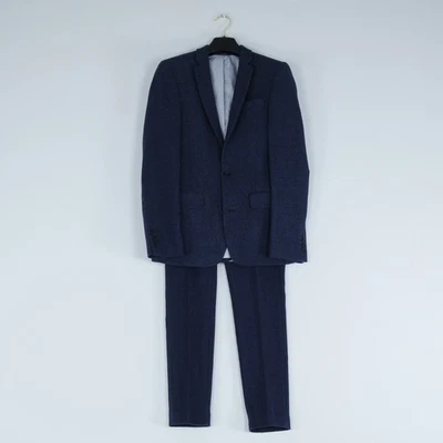 Mens Houndstooth Tweed Suit 30R US Size Trousers W30 L29 ASOS Blue 2 Piece - Image 1 of 4