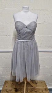 Berketex Emily Fox Grey Chiffon Strapless Dress BNWT Size 16 - Picture 1 of 9