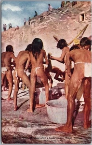 Vintage 1910s WALPI, Arizona Postcard "Priests Washing After a Snake Dance" - Picture 1 of 2