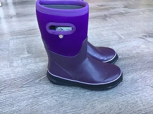 Bogs Youth Girls Waterproof Boots K Grasp Solid Purple Size 3 Winter Snow Boots - Picture 1 of 12
