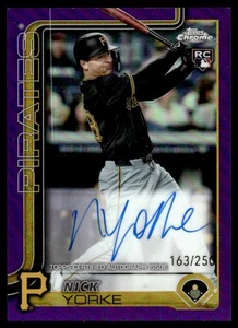 Autógrafos de novato cromados Topps 2025 refractor púrpura Nick Yorke automático 163/25 - Imagen 1 de 2