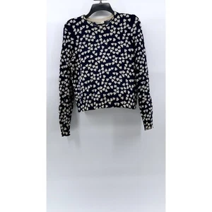 Suéter cuello redondo EQUIPMENT FEMME para mujer azul marino-blanco cachemir estampado corazón talla S - Imagen 1 de 9