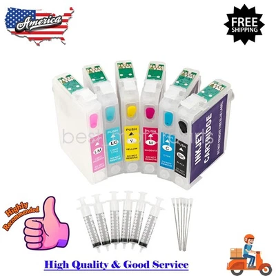 Empty refillable Ink Cartridge T078 for Epson Artisan50 Stylus R260 R280 RX680 - Image 1 of 4