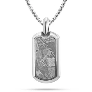® Collana Meteorite per Uomo - Premium Meteorite Uomo Cane Tag Ciondolo Collana... - Foto 1 di 8