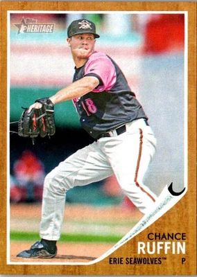 2011 Topps Heritage Minor League Chance Ruffin #165 Erie SeaWolves Baseball Card - Image 1 of 2