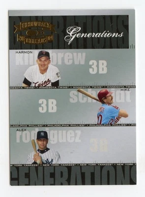Killebrew/Schmidt/Rodriguez 2004 Donruss Threads Generations #G-27 /1500 - Image 1 of 2