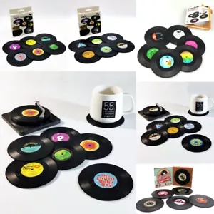 6 posavasadas creativas para discos de vinilo con soporte para vidrio bebida vajilla decoración del hogar - Imagen 1 de 7