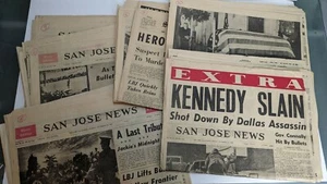 Lot von 7 John F Kennedy JFK Attentat Zeitungen Publikation San Jose 1963 - Bild 1 von 12