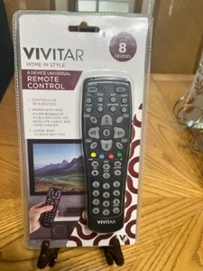 VIVITAR 8 DEVICE UNIVERSAL REMOTE CONTROL TV,  BLU-RAY, DVD, VCR, CABLE, & MORE - Picture 1 of 6