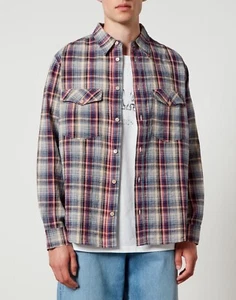 ISABEL MARANT LYDIAN COTTON/LINEN CHECK SHIRT CAMICIA UOMO CH0086HAA3I12H30BU - Imagen 1 de 5
